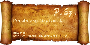 Porubszky Szulamit névjegykártya